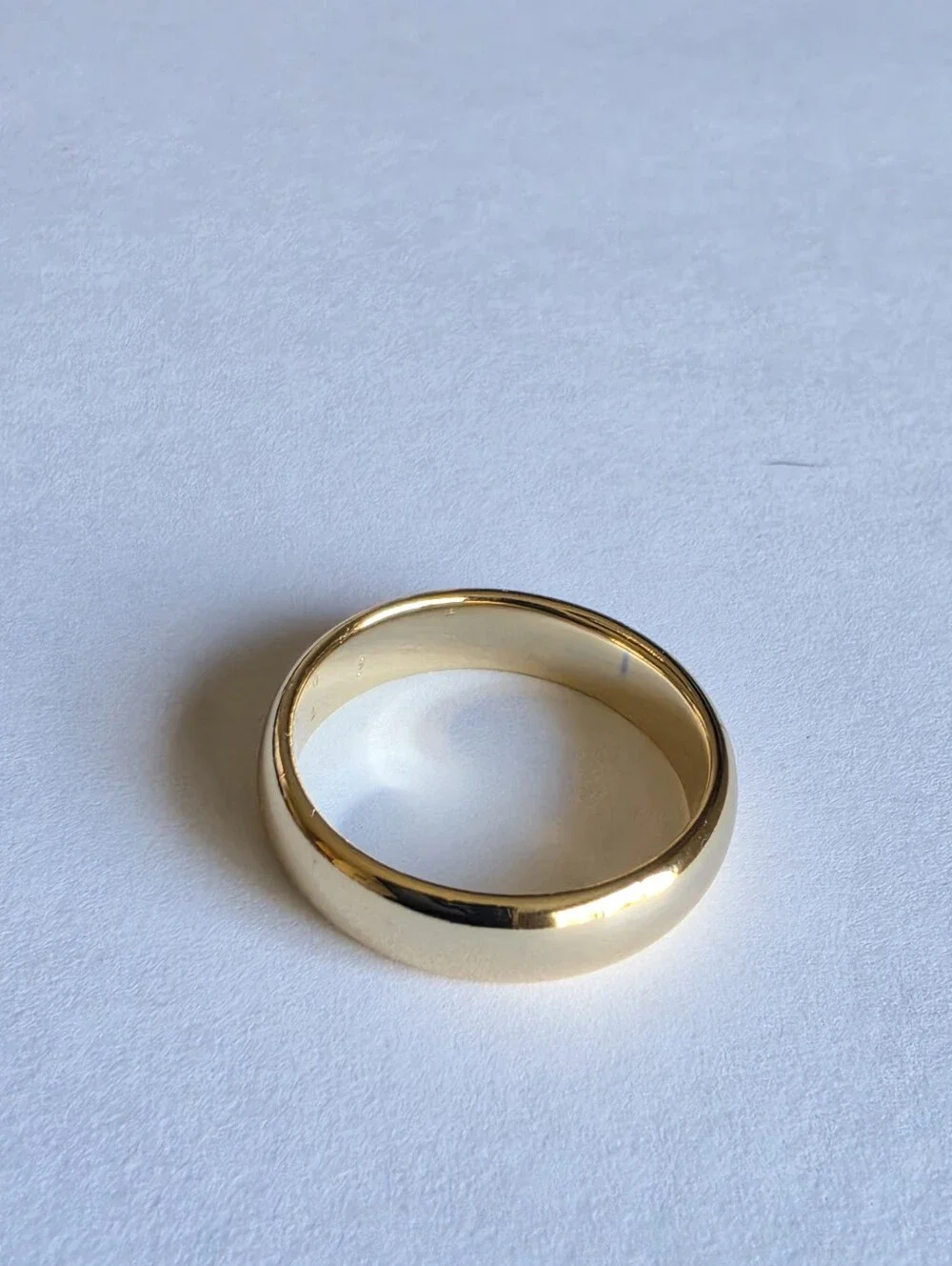 Gold Plated Wide Band Ring Size 12 Smooth Polished Minimalist Statement Jewelry
